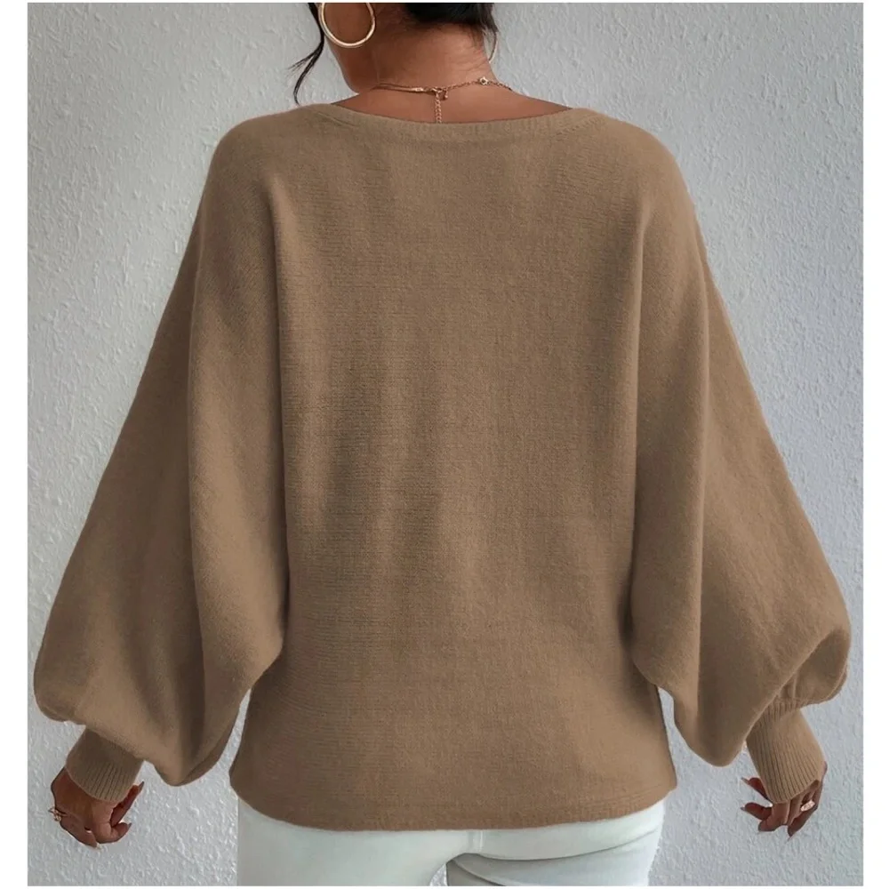 Cozy Print Balloon Sleeve Sweater Top - Picture 7 of 10